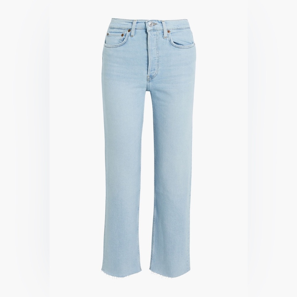 Re/Done 70s Stove Pipe Jeans in “Icy Blue”